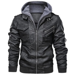 MENS LEATHER JACKETS AND COATS - Bright Grey