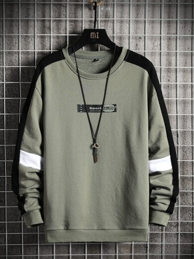 Men's Sweater Clothes - Green White &  Black