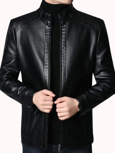 MENS LEATHER JACKETS AND COATS - Black