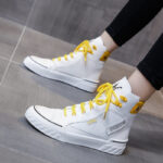 Men's Shoes - White & Yellow